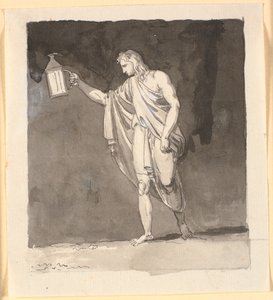Diogenes svítící ve tmě s lucernou od Nicolai Abildgaard