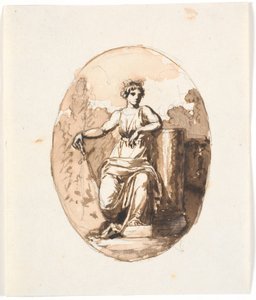 Sedící ženská postava, alegorie síly nebo stálosti od Nicolai Abildgaard