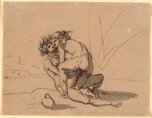 Hylas pohladil nymfou od Nicolai Abildgaard