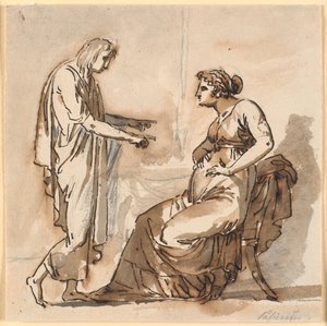 Papirius a jeho matka od Nicolai Abildgaard