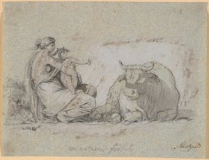 Pasiphaë s malým Minotaurem od Nicolai Abildgaard
