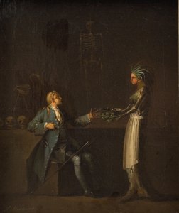 Doktorova žena odhaluje záměr svého manžela anatomizovat Nielse Klima od Nicolai Abildgaard