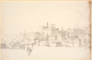 Pohled na město s jižní architekturou od Nicolai Abildgaard