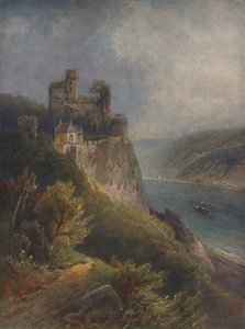 Burg Rheinstein, hrad Rheinstein, 1923.