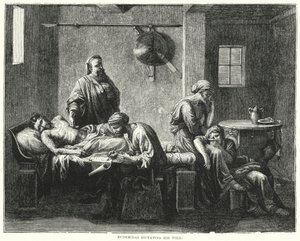 Eudemidas diktuje svou vůli (rytina) od Nicolas (after) Poussin
