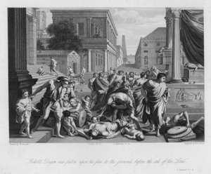 The Fall of Dagon, I Samuel V, 4 (rytina)