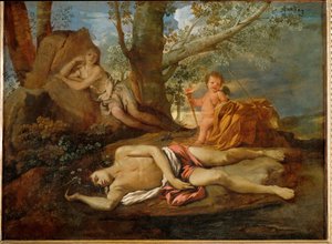Echo a Narcis... od Nicolas (attr.to) Poussin