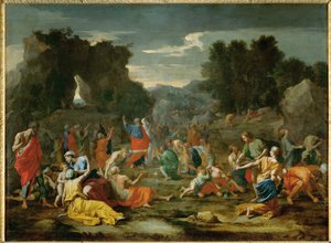 Les Israelites recuillant la manne dans le desert - Izraelité sbírající manu na poušti ...
