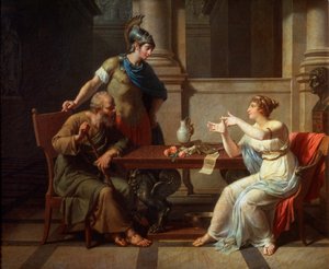 Sokrates a Alkibiades v Aspasii, 1801.