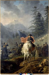 Napoleon Bonaparte překročil Col de Saint Bernard - Nicolas-Antoine Taunay, olejomalba