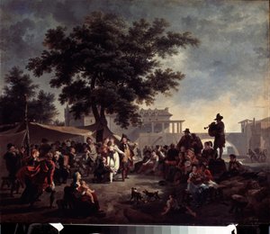 Venkovská svatba. Obraz Nicolase Antoine Taunaye (1755-1830). Olej na dřevě, 41 x 56 cm. Francouzské umění 18. století. Puškinovo muzeum výtvarných umění, Moskva. od Nicolas Antoine Taunay