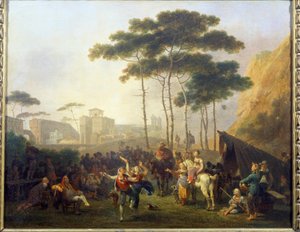 Malba vesnického tance od Nicolase Taunaye (1755-1830) Remeš z 19. století, Musee des Beaux Arts od Nicolas Antoine Taunay