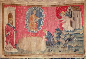 Sklizeň vyvolených, z tapiserie Apokalypsa z Angers, 1373-87 (tapiserie) od Nicolas Bataille