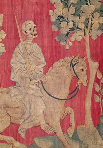 Živý kůň a smrt z tapiserie Apokalypsa z Angers, 1373-87 (tapiserie) od Nicolas Bataille