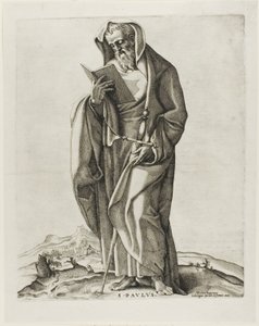 Starý muž stojící: Saint Paul od Nicolas Beatrizet
