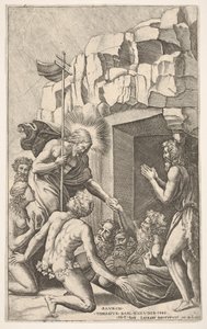 Kristus v limbu, po Raphaelovi, 1541. od Nicolas Beatrizet