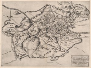 Zrcadlo římské velkoleposti: Pohled na Řím od východu, 16. stol., 16. stol. od Nicolas Beatrizet