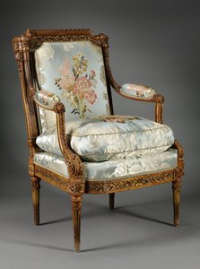 Křeslo (Fauteuil), cca 1785 (zimostráz) od Nicolas-Denis Delaisement