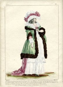 Gallerie des Modes et Costumes Francais, 1785, CCC 297: Pretty Woman walking alone... od Nicolas Dupin