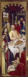 Triptych: Marie Magdalena umývá Ježíšovy nohy (pravý panel) (tempera na panelu od Nicolas Froment