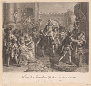 Vstup Sancho na ostrově Barataria Historie Dona Quijota z La Mancha (název série)