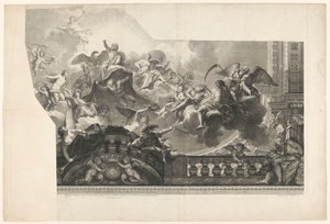 Stropní malba se shromážděním bohů (deska 2) Plafond du Milieu de la Grande Gallerie du Palais Royal (název na objektu)