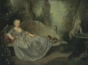 Portrét dámy v zahradě, 1730
