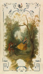 Houpačka, asi 1723-27 (olej na plátně) od Nicolas Lancret