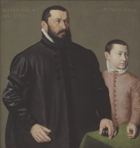 Portrét norimberského zlatníka Hanse Lenckera (1523-1585) a jeho 9letého syna Elisia mladšího