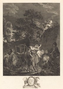 Noční únos od Nicolas Ponce after Pierre Antoine Baudouin