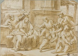Klanění pastýřů od Nicolas Poussin