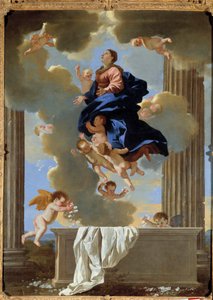 Obraz Nanebevzetí Panny Marie od Nicolase Poussina od Nicolas Poussin