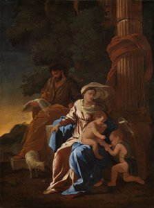 Svatá rodina s malým Janem Křtitelem od Nicolas Poussin