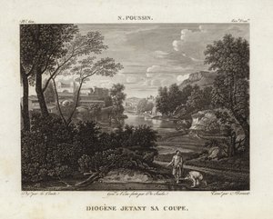 Diogenes házel svůj pohár od Nicolas Poussin