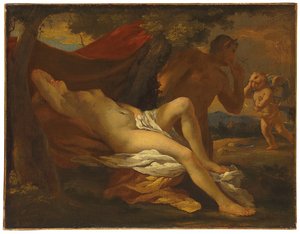 Jupiter a Antiope od Nicolas Poussin