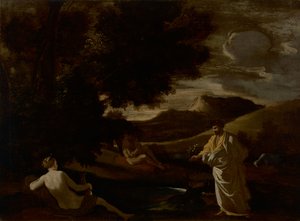 Král Midas proměňuje dubovou větev ve zlato od Nicolas Poussin