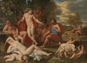 Midas a Bakchus od Nicolas Poussin