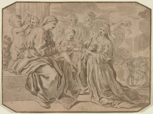 Mystická svatba svaté Kateřiny od Nicolas Poussin