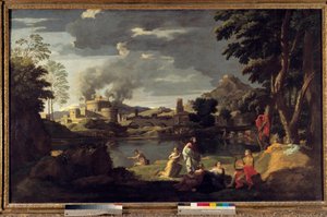 Obraz Orfea a Eurydiky od Nicolase Poussina od Nicolas Poussin