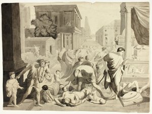 Aštodský mor od Nicolas Poussin