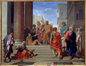 Svatý Petr a svatý Jan vedou chromé od Nicolas Poussin