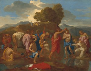 Křest Kristův od Nicolas Poussin