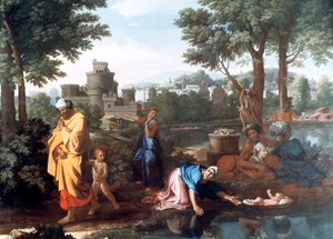 Vystavení Mojžíše, 1654 od Nicolas Poussin