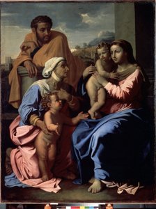Svatá rodina s Janem Křtitelem a svatou Alžbětou od Nicolas Poussin