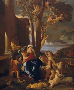 Svatá rodina se svatým Janem Křtitelem, ca. 1627. od Nicolas Poussin