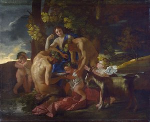 The Nurture of Bacchus, c.1628-29 od Nicolas Poussin