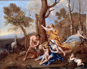 Vychovávání Jupitera od Nicolas Poussin