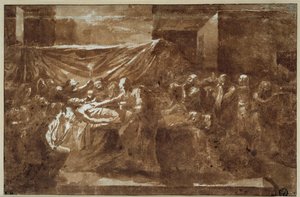 Extrémní pomazání. Kresba Nicolase Poussina od Nicolas Poussin