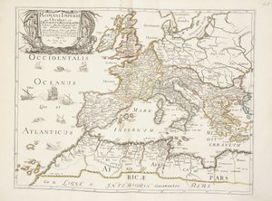 Mapa římské říše, c.1675-76 od Nicolas Sanson DAbbeville