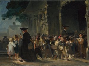 Děti u dveří kostela, mezi 1817 a 1845 od Nicolas Toussaint Charlet